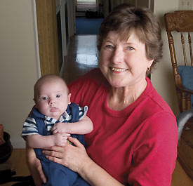 Cindy Farmer and her newborn grandson, Ayden,