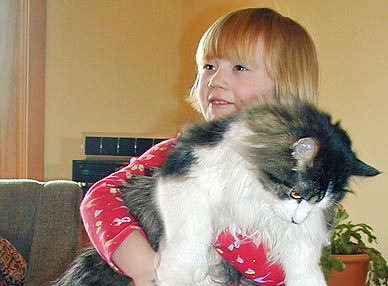 Ella Schultz holding cat