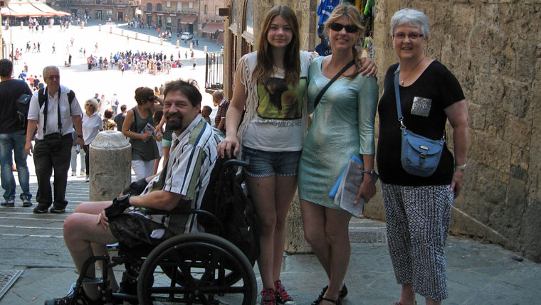 Amy Supergan with family members in Sienna, Italy.