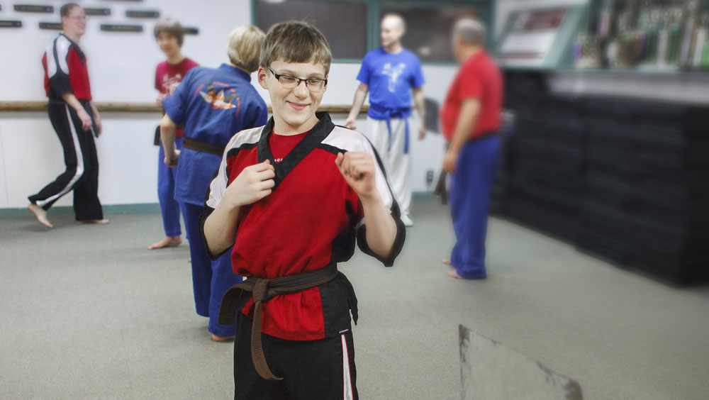Ty Wiberg received his black belt in karate this past spring, despite mobility challenges caused by spina bifida. 