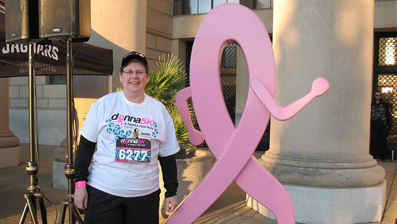 Carol Phillips shares her experience and why she travels to Florida to support the annual 26.2 with DONNA Marathon .