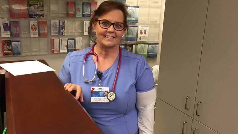 A heart attack at age 39 shocked Sandy Driggers into action. After surgery, Sandy lost weight, began exercising and went back to school to become a nurse. Now she helps others facing heart health challenges.